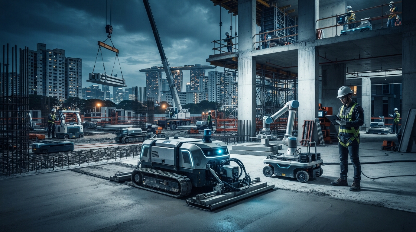 Editorial illustration for HDB to Scale Robotics and Automation in BTO Construction from 2027